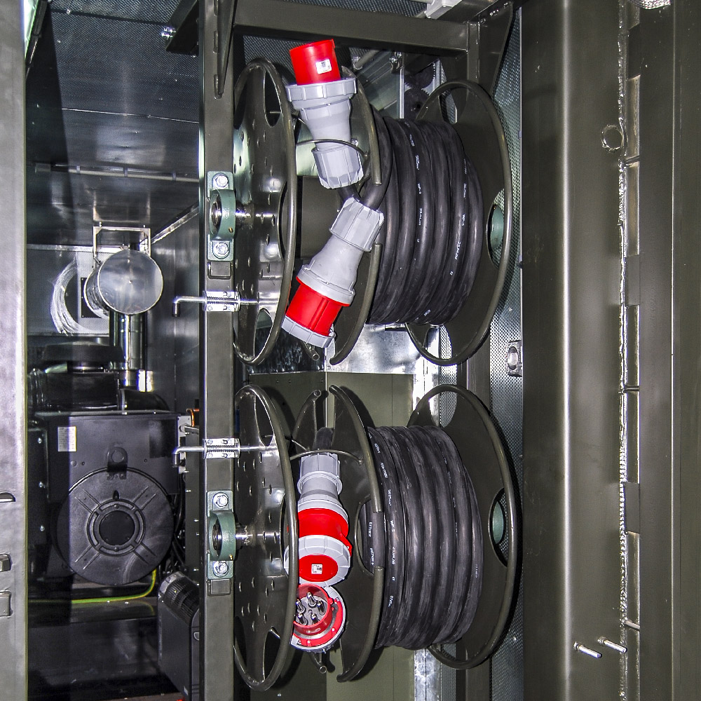 Kontenerowa Elektrownia Polowa KEP 2x125 - Zwijaki kablowe